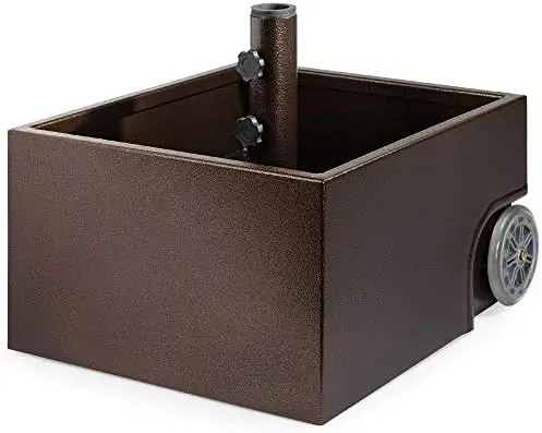 150lb Capacity Portable Steel Umbrella Base Stand for Outdoor, Patio, Garden, Market w/Fillable Planter, Drainage, 2