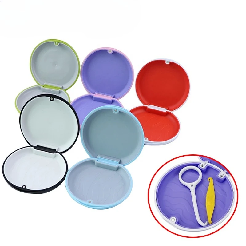 Denture Storage Box Dental Braces Orthodontic Case Retainer Box Case Magnetic Aligner Mouth Guard Container