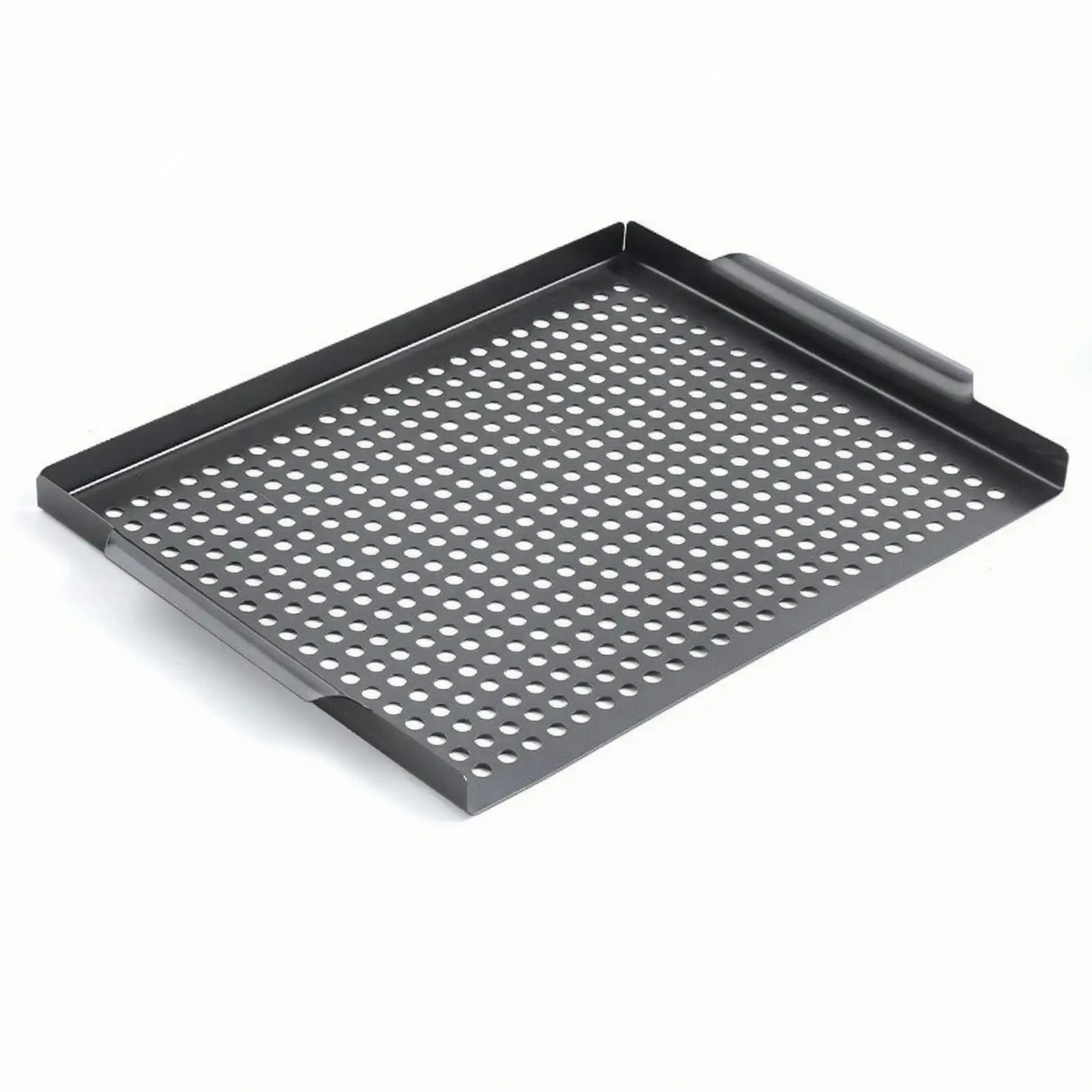 Perforated Grilling Tray Versatile Outdoor Barbecue Tray with Raised Edges Low-Profile Rectangular Grill Pan with Holes for