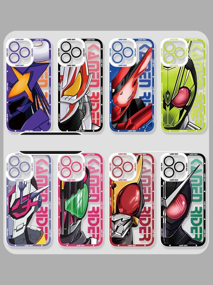 Anime Kamen Rider Phone Case For iPhone 16 15 14 13 12 11 Mini Pro Max X XR XSMax 8 Plus SE20 Transparent Cover