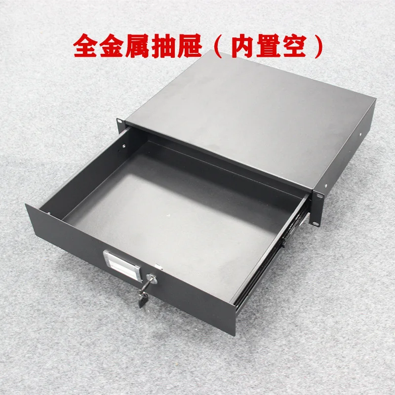 2U lock rack drawers can lock 19-inch metal cabinet drawers for event technicians, stage performance space