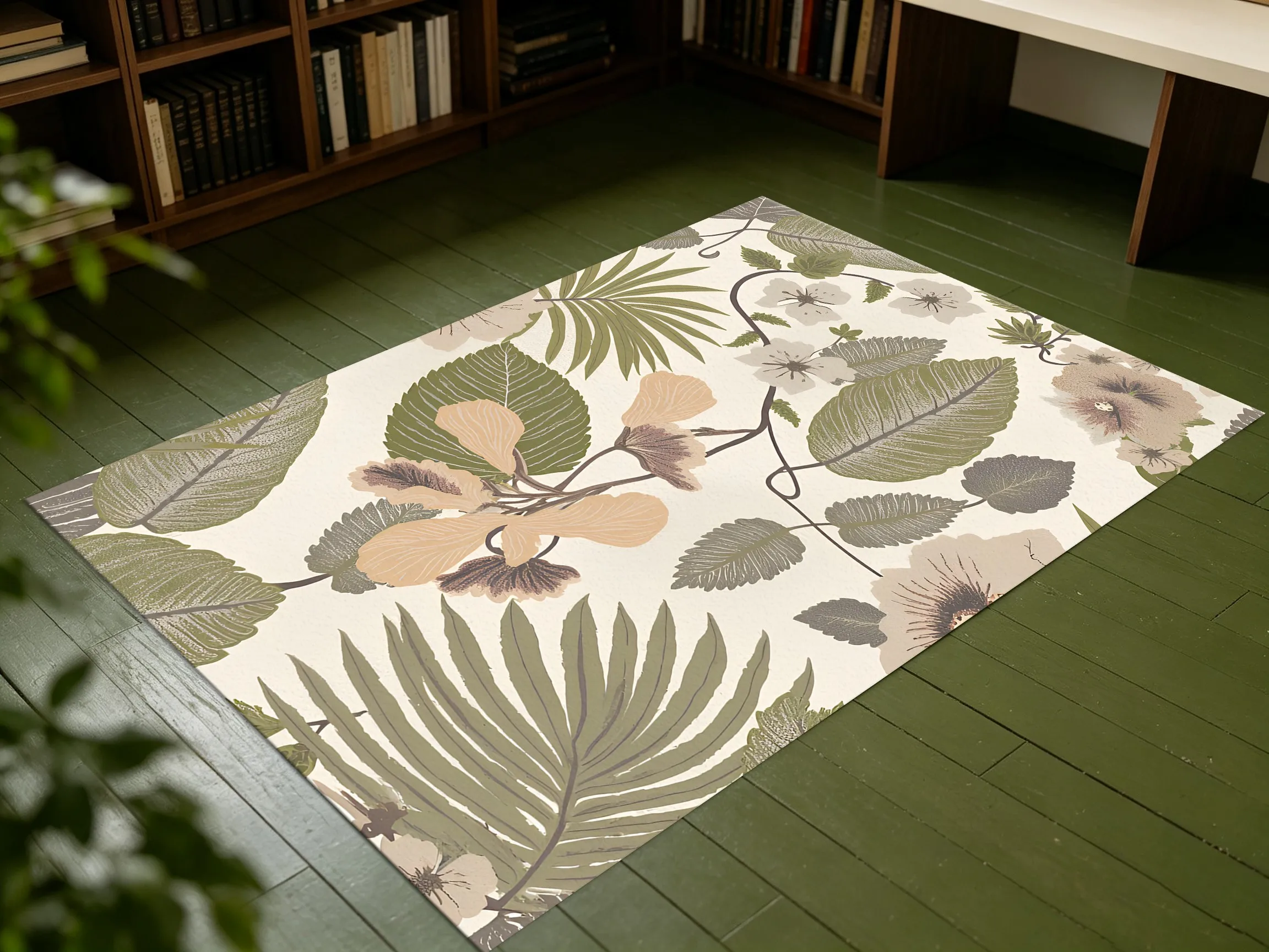Velvet Rug Vintage Floral French Style for Living Room Bedroom Bedside Home Decor