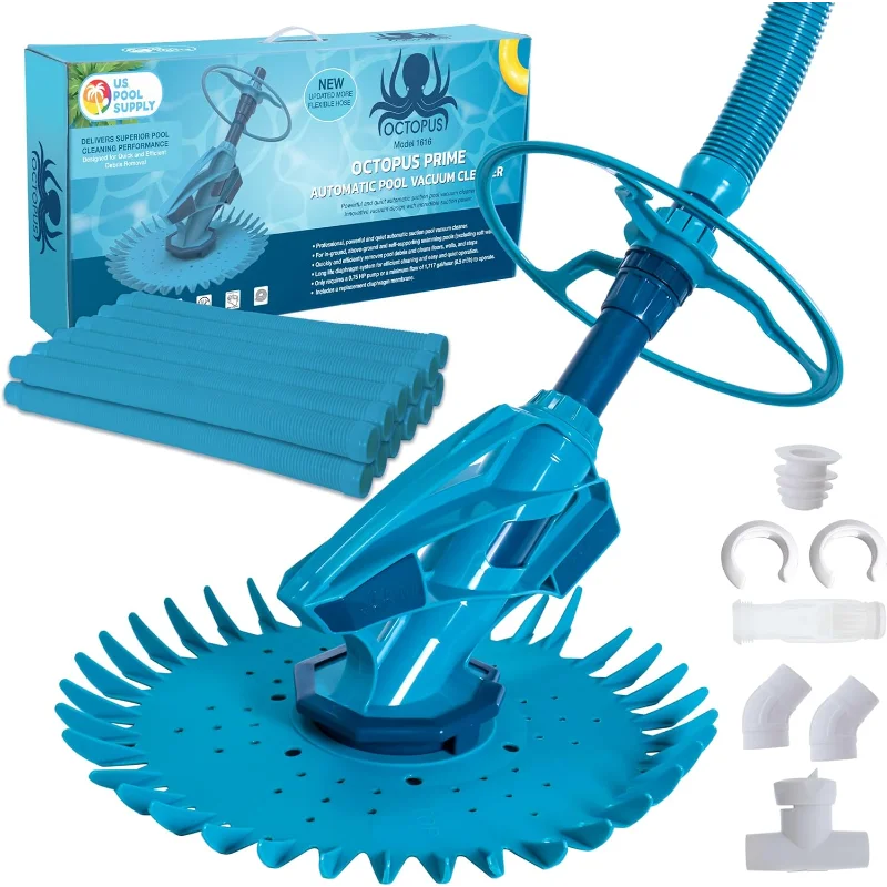 

U.S. Pool Supply Octopus Prime Suction Pool Cleaner, Inground Automatic Pool Vacuum Cleaner with Hose - Swimming Sweeper Vac