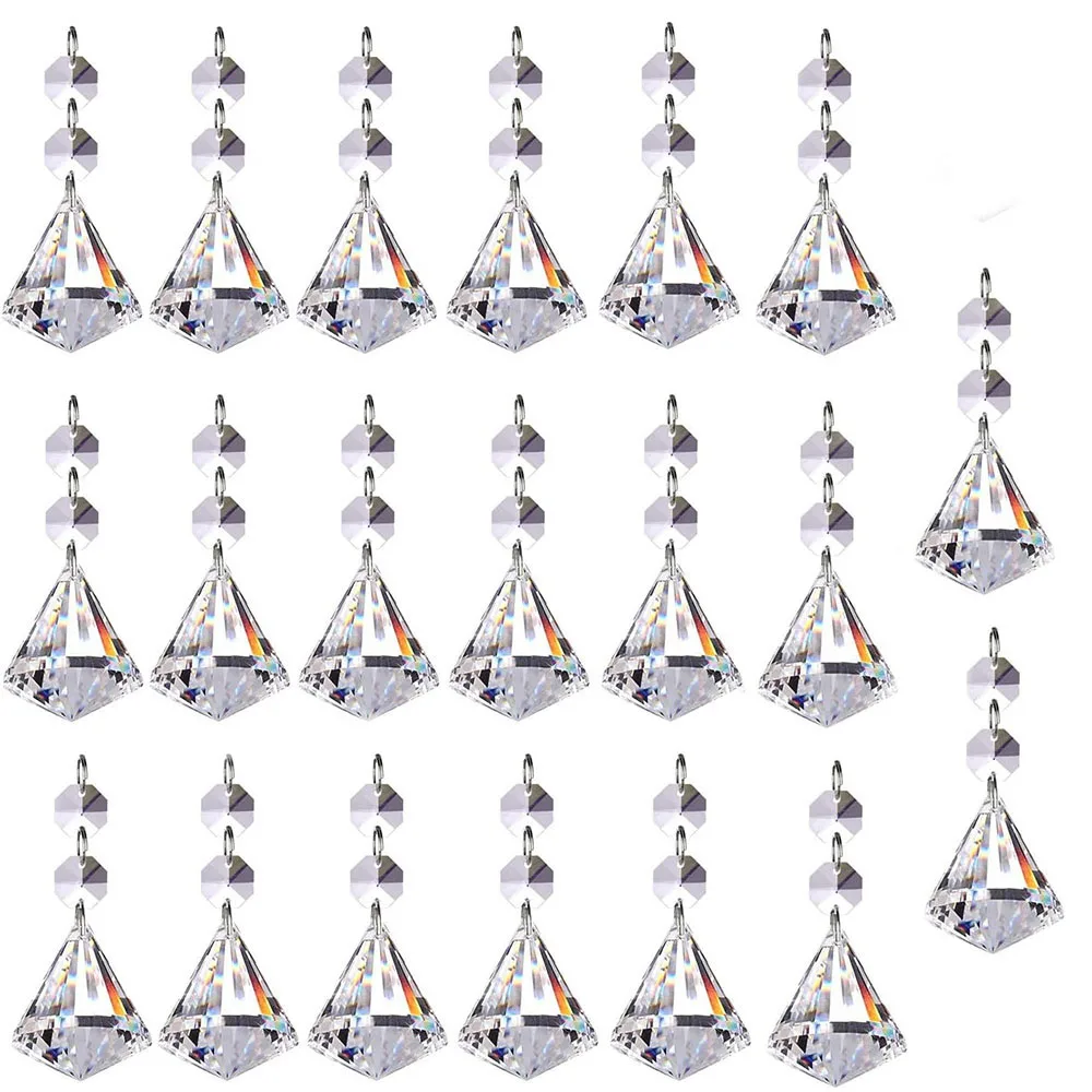 10pcs Clear Crystal Feng Shui Lamp Ball Prism Rainbow Sun Catchers Wedding Decor Home Wedding Party Decoration Hanging Ornament