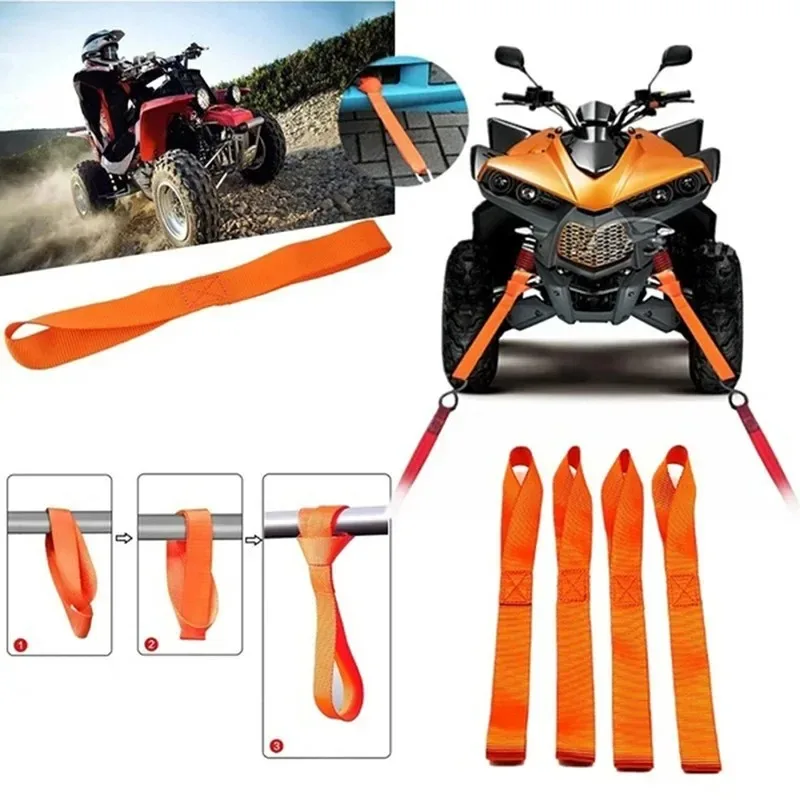 Soft Loop Tie Down Straps Heavy Duty Motorcycle ATV UTV Scooter Dirt Bike Cargo Lawn Garden Equipment Secure Tie Down 8Pcs20.5cm