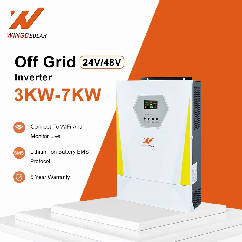 

Wingosolar Mppt Off Grid Solar Inverter 24V 48V 3Kw 3.6Kw 6.2KW Pure Sine Wave Solar Power Inverters