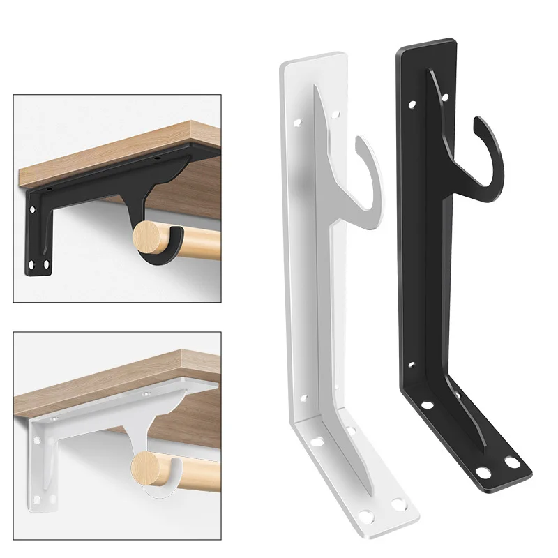 

Integrated Bracket Hanging Clothes Pole Open Heavy-duty Triangular Support Frame Coat Hat Compartment Board Support Iron Frame