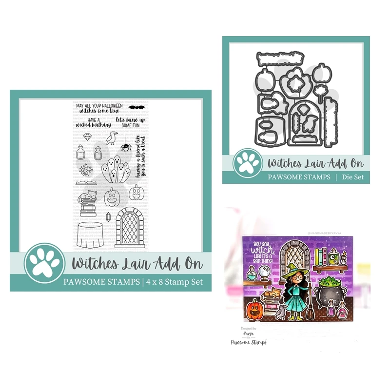 

Witches Lair Add On Halloween August 2022 New Clear Stamp Scrapbooking for Paper Makingl Cutting Dies Frame Card Craft Supplies