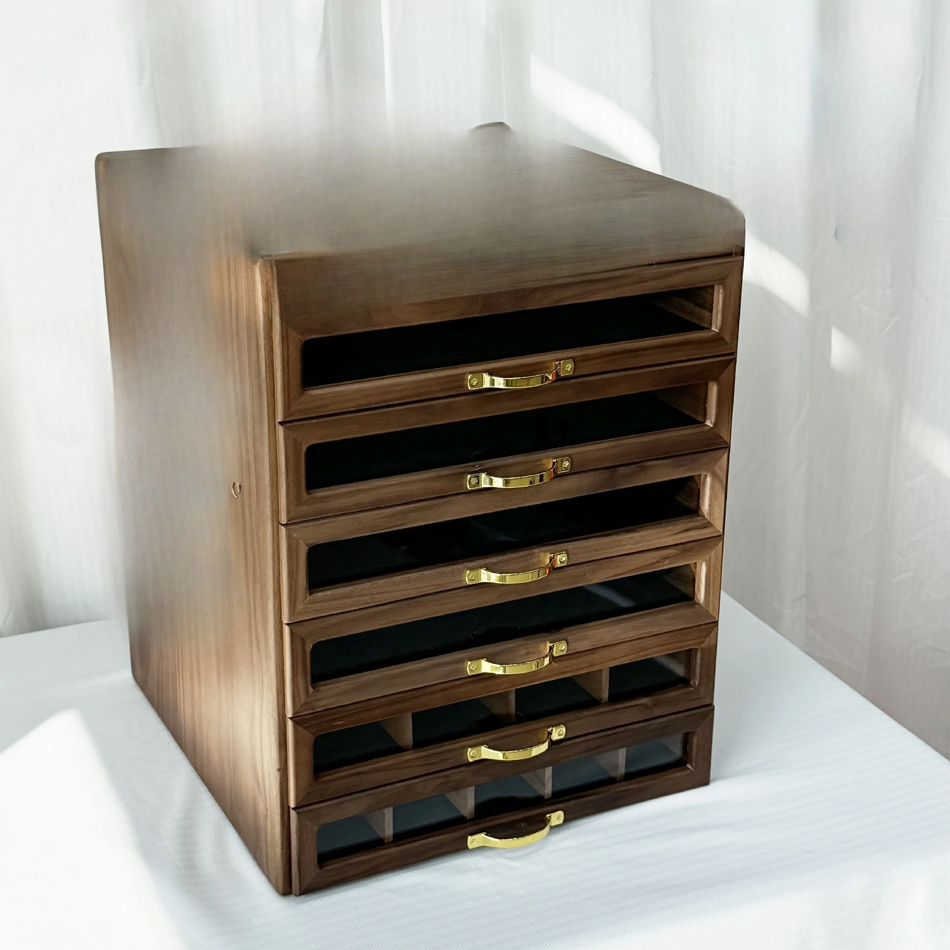 

solid wood, adults, six drawer style, cultural games, bracelets, walnuts, jewelry