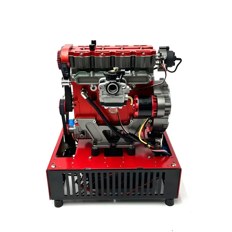 D6 Gasoline Four Stroke 4 Cylinder Engine Model with Starter Base Kit Finished Model Toy