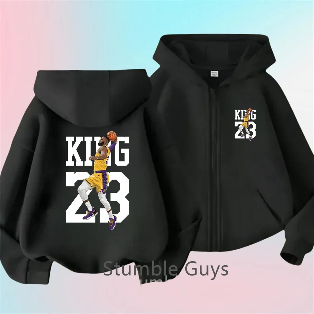 

NBA Kids Zipper Hoodie Coat Kids Clothing Fashion Boy Fall Warm Star NBA Jersey Sports Coat Baby