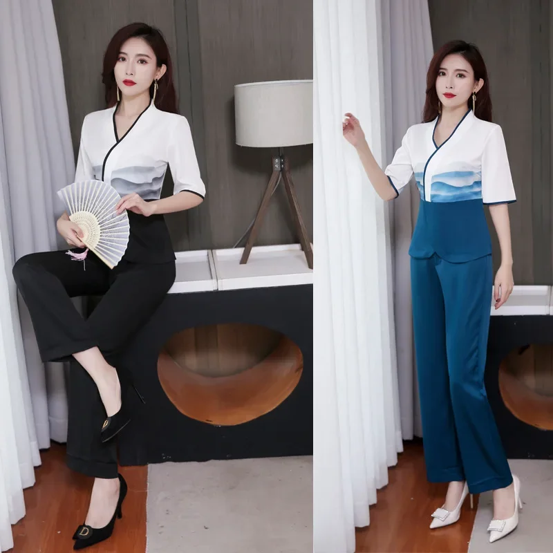 New Work Clothes for Foot Massage Shops Health and Beauty Therapists Summer Thin High-end Temperament Technician Work Clothes