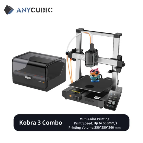 ANYCUBIC Kobra 3 멀티 컬러 FDM 3D 프린터 – 최대 600 mm/s 인쇄 속도, 빌드 사이즈 250mm x 250mm x 260mm, 4-8 컬러 인쇄 지원