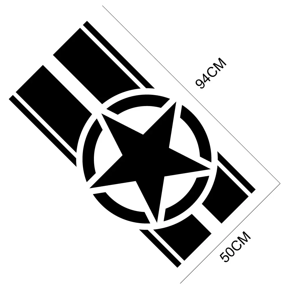 

Car Hood Cover Sticker For Jeep Renegade Patriot Wrangler JK L TJ Trail Hawk Rubicon Pentagram Style Vinyl Decals Accessories