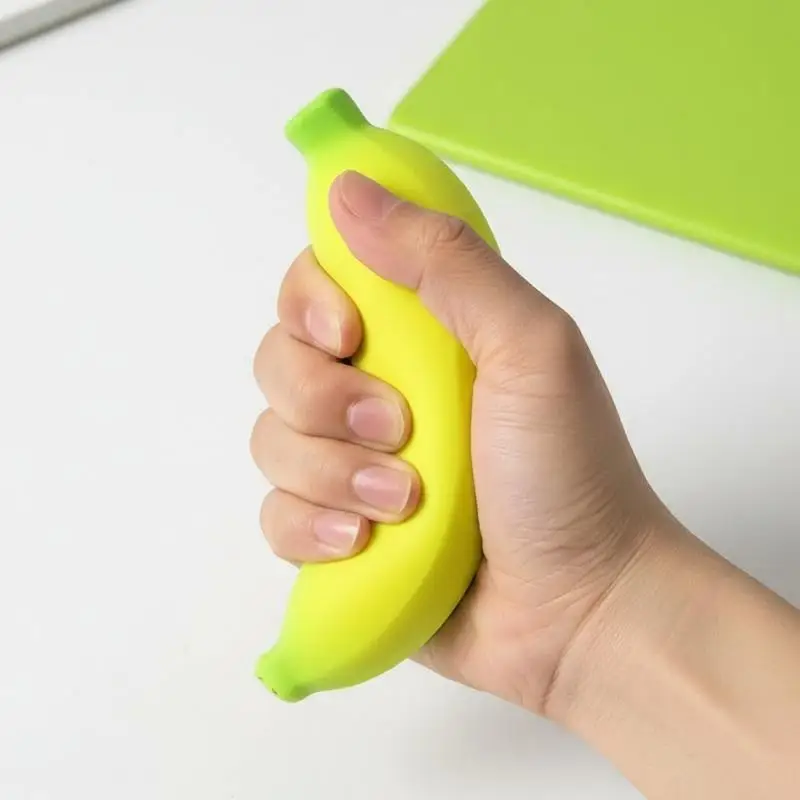 Reusable Color Changing Squeeze Banana Toy Slow Rebound Stress Reliever for Teens Adults Daily Decompression