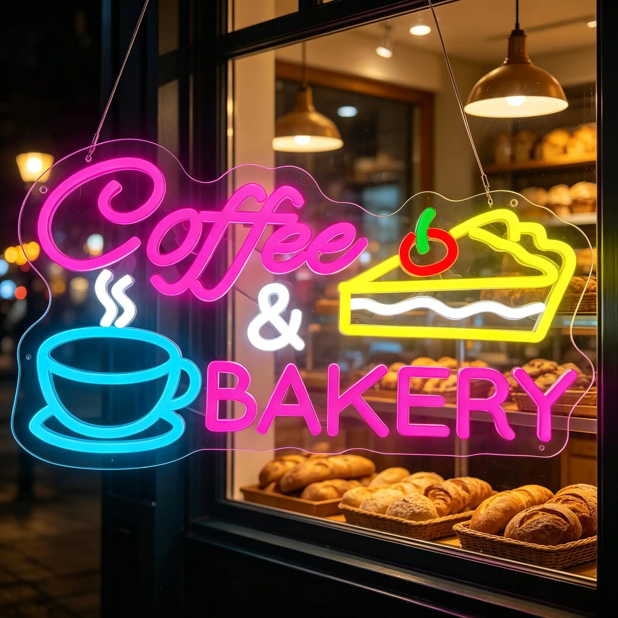 Coffee Bakery Neon Sign Usb Powered Dimmable Neon Light For Wall Decor Coffee Shop Bakery Store Front Door Business Wall Decor