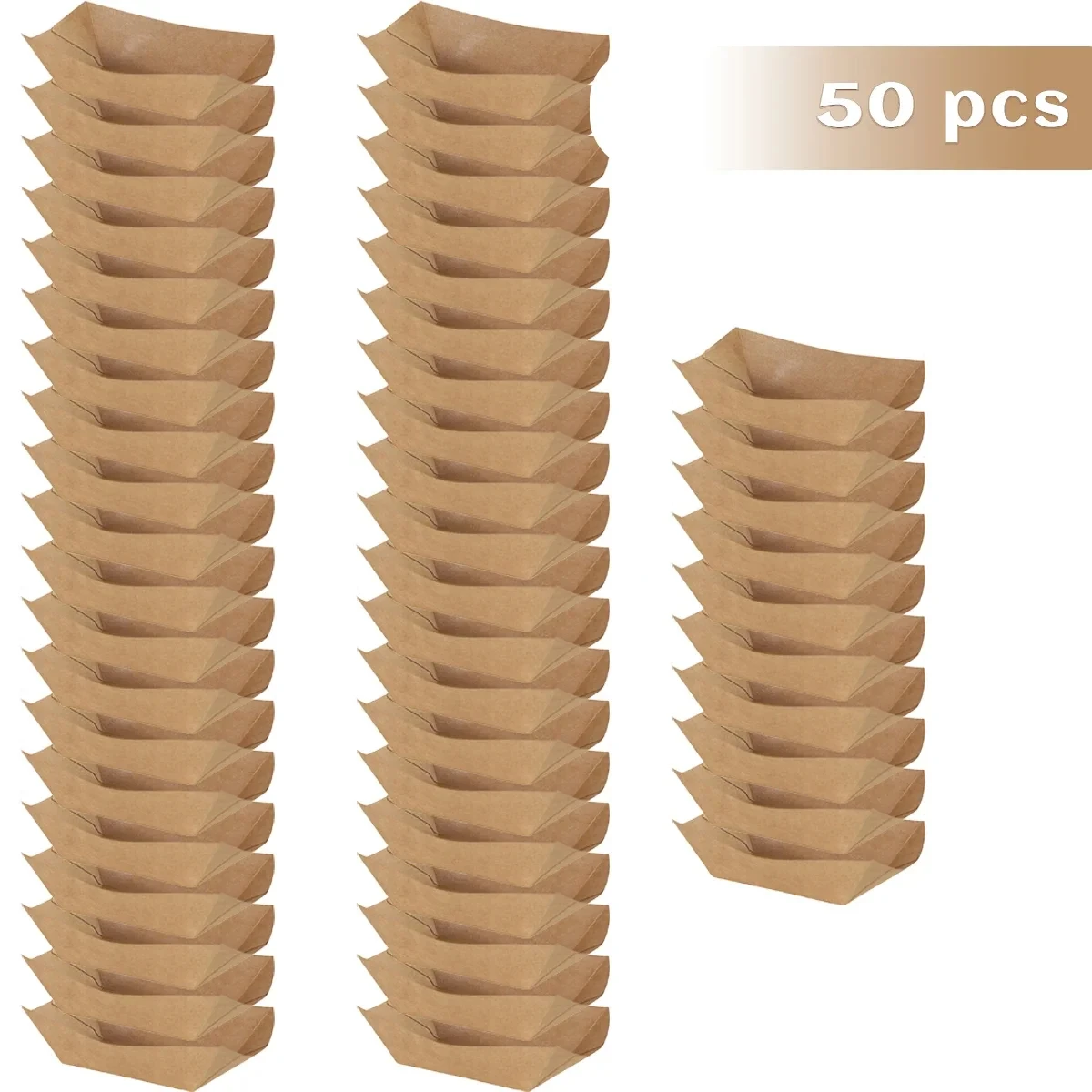 25/50 pièces papier Kraft brun jetable Recyclable écologique boîtes de service alimentaire à emporter plateaux alimentaires fournitures de fête pour frites