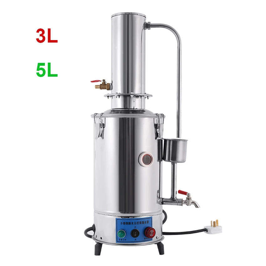 3L/5L Lab Pure Water Distiller Electric Stainless Moonshine Small Distiller Laboratory Chemistry Distilled Water Machine 220V