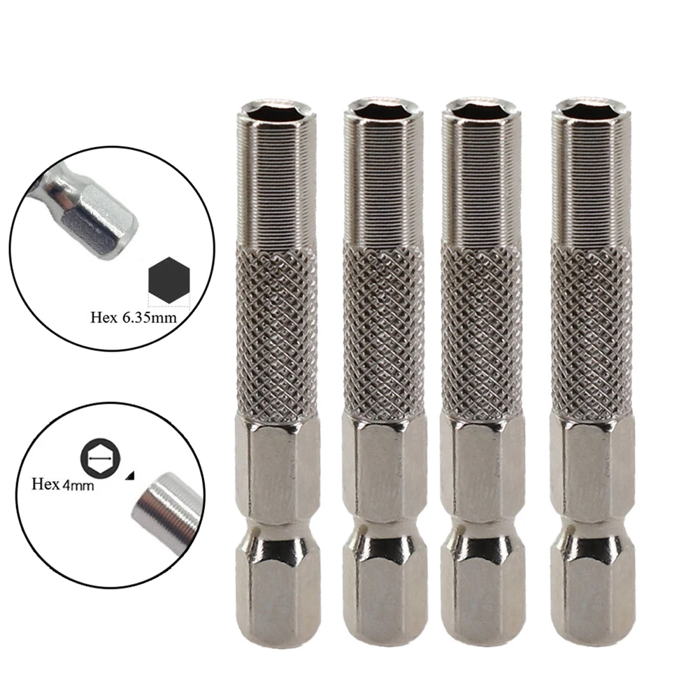 4pcs Hex Insert Adapter Enables 1/4 Inch Electric Screwdrivers To Work With 4mm Hex Bits For Broad Application Range