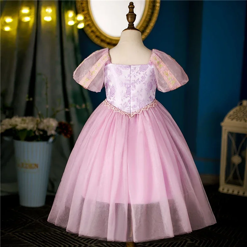 Girls Rapunzel Princess Dress Fancy Kids Birthday Carnival Halloween Party Cosplay Costume Summer Children Outfit Clothes@0Z*