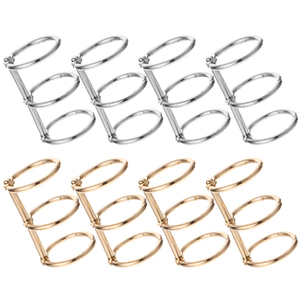 8 قطعة حلقات الموثق المعدنية الثقيلة لورق أوراق فضفاضة 3-حلقة نظام التجليد المشاريع الحرفية مخطط منظمة مكتب المدرسة