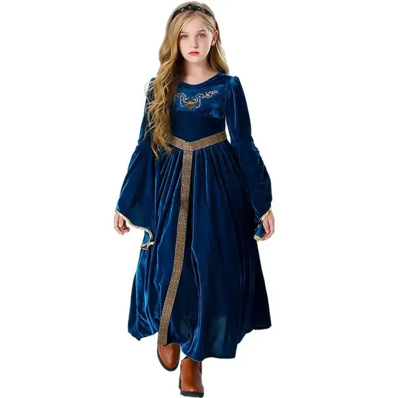 2025 Robe Longue Cosplay de Princesse pour Enfant, Costume de Spectacle sur Scène, Nouvelle Collection 2023