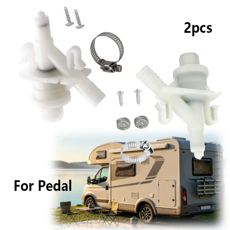 2 Sets RV Toilet Water Valve Replacement Kit for Pedal Flushing Toilet for Dometic 300 310 320 Leak-Proof