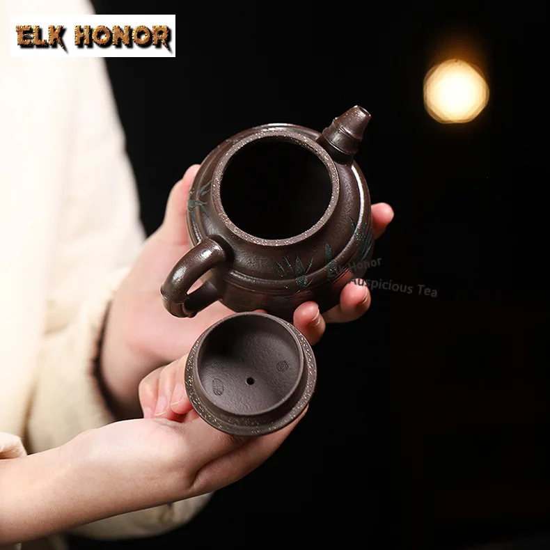 Agent Distribution Yixing Zisha Teapot Coarse Sand Original Ore Old Purple Clay Artisan Handmade Bamboo Ding Household Te