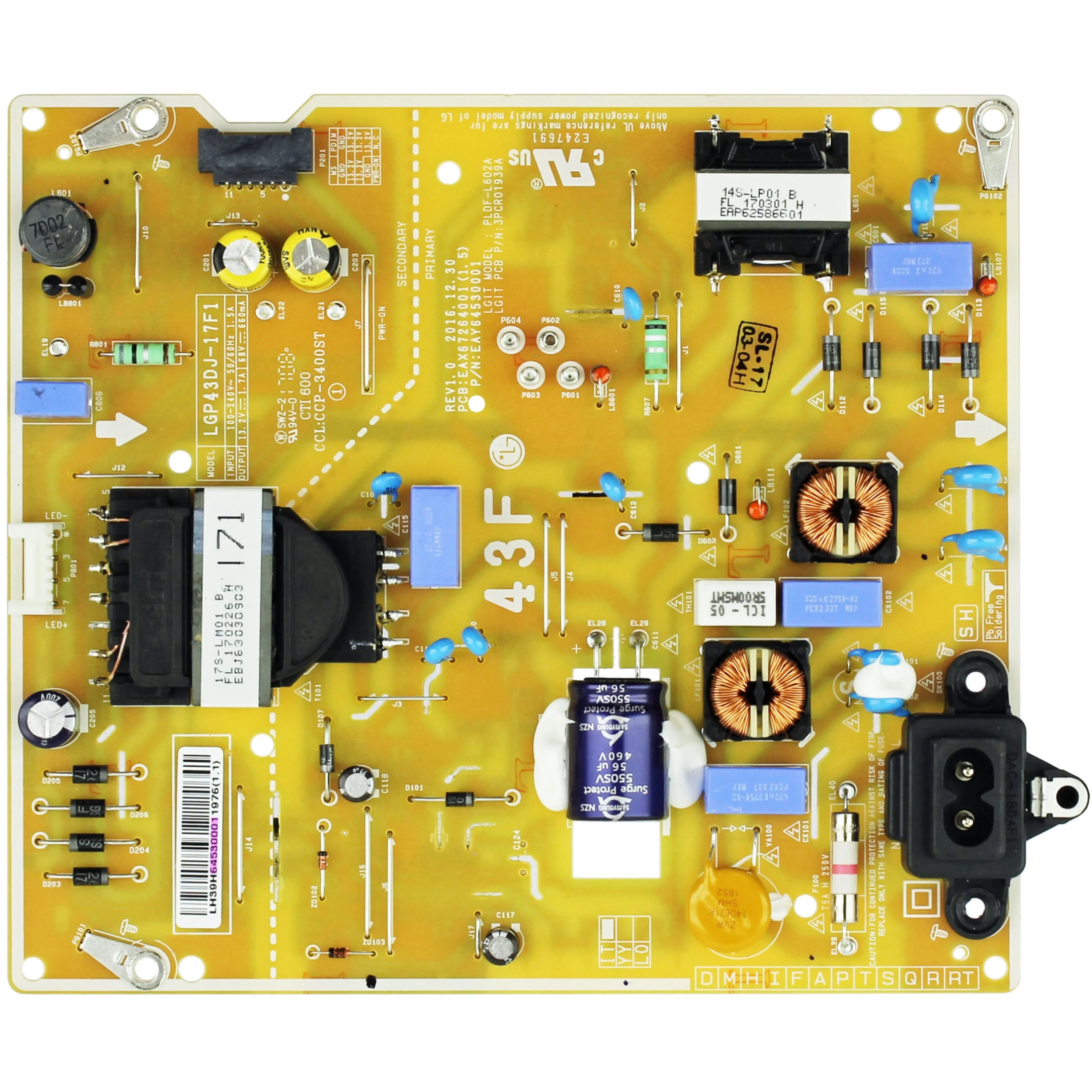 EAX67264001(1.5) EAY64530001 Alimentation LGP43DJ-17F1/Carte LED pour 43LJ5500 43LK5700P 43LM5700P 43LM5700D