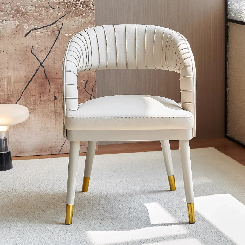 

New highlight piano paint dining chair high-end villa mansion large flat luxury stone dining table and chair