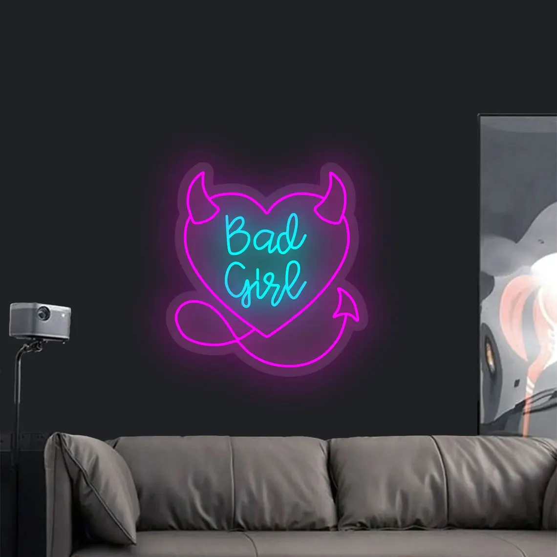 

Bad Girl Neon Sign Room Decor Custom Personalized Birthday Gift Woman Bedroom Sign Baby Kids Anime Sign Neon Bar Beer