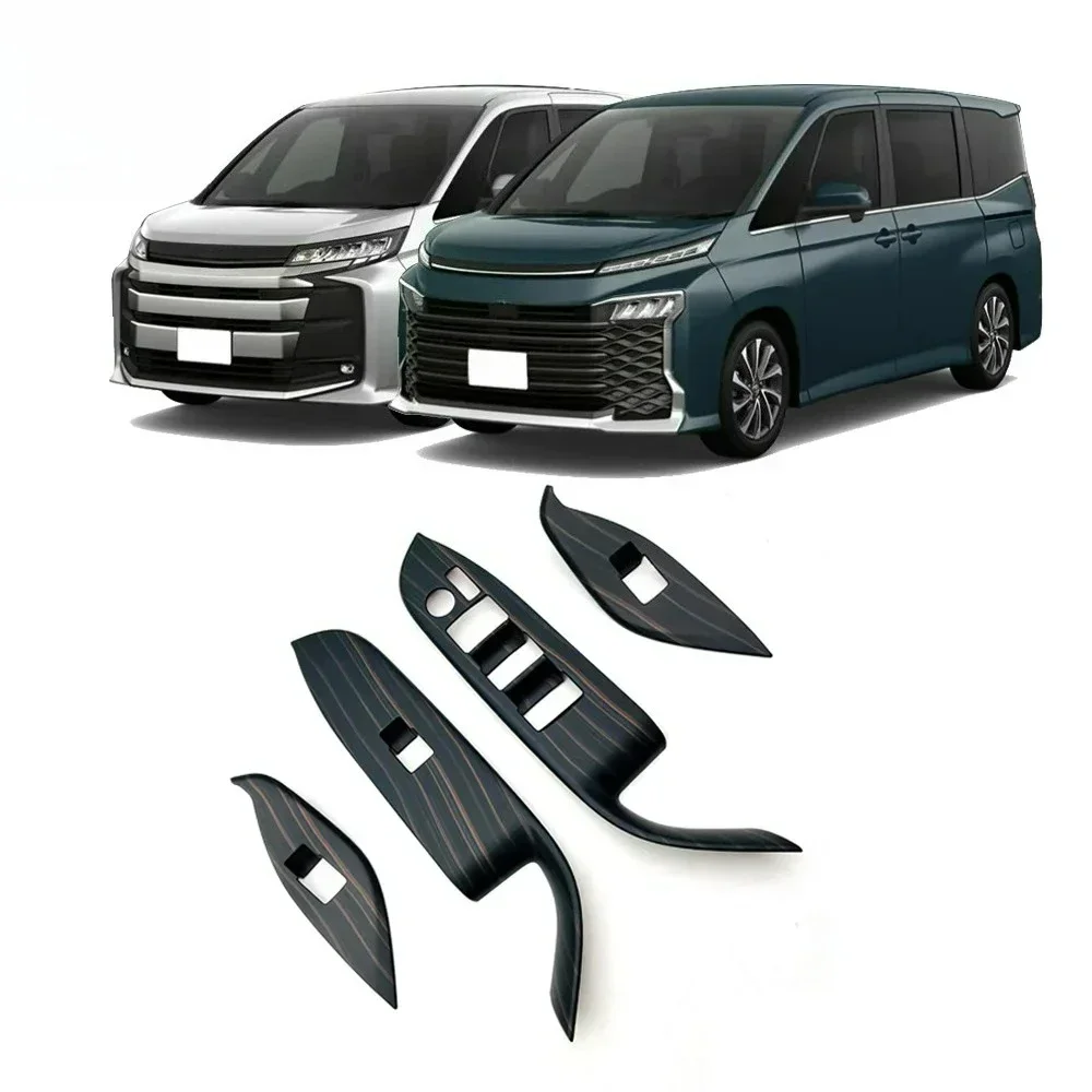 Car Interior Wood Grain Door Armrest Panel Window Glass Lift Button Switch Cover Trim for Toyota Noah/ Voxy 90 Series