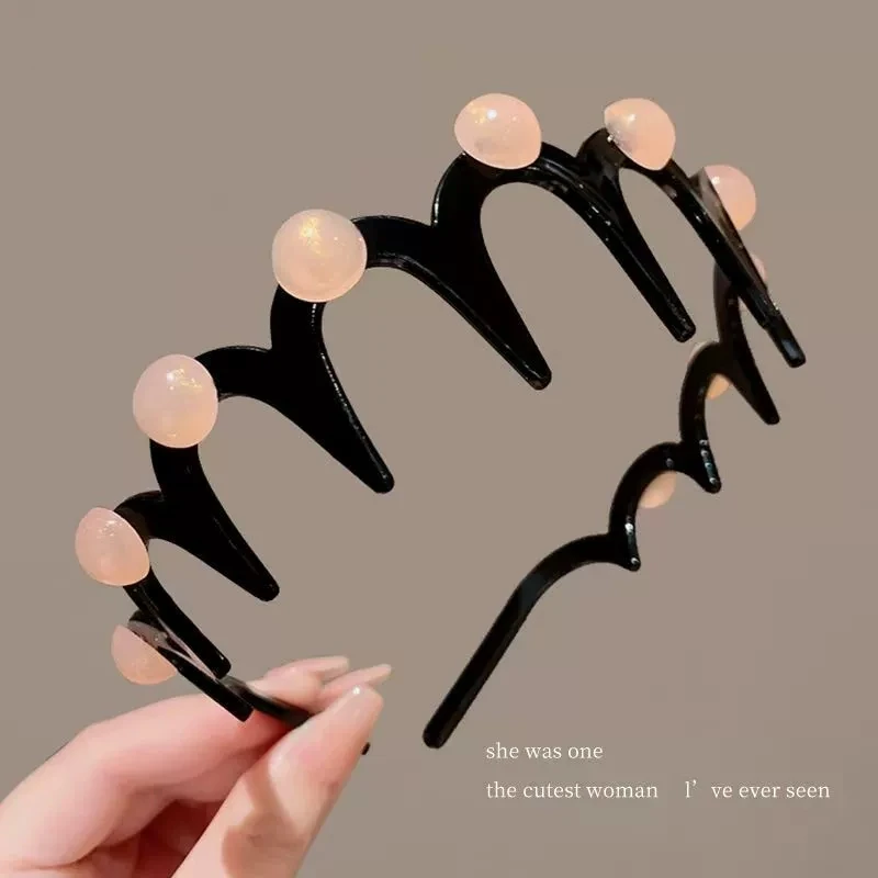 ربطة شعر مموجة، غسيل للوجه، مسننة، عصابة رأس غير قابلة للانزلاق، مزاج، دبوس شعر متعدد الاستخدامات، دبوس شعر، إكسسوار شعر جديد بسيط