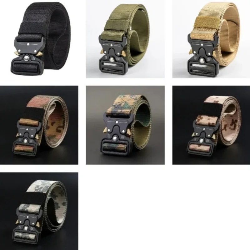 

Tactical Gear Belt Men Adjustable Quick-releasing Nylon Belt Army Waist Belts With Metal Buckle Outdoor Hunting Accessories TMC