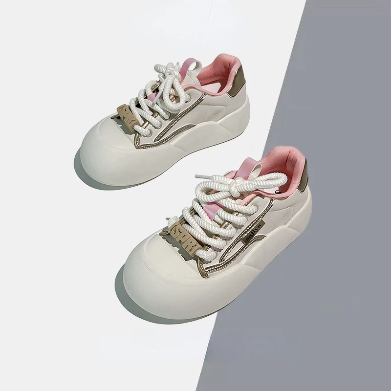 Little White Shoes Women 2024 Spring New Casual Korean Edition Women Versatile Anti slip Thick Sole Elevated Flat Sole Shoes