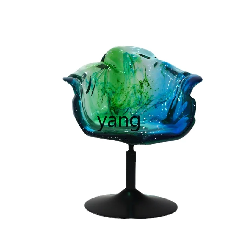 

Yjq Modern Light Luxury Dining Room/Living Room Household Petal Chair Bar Adjustable Designer Transparent Resin