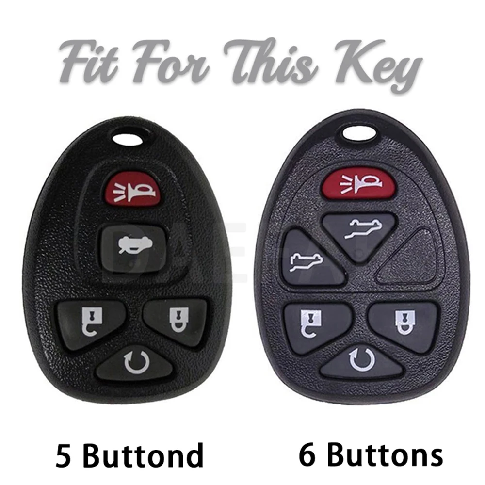 5 6 Buttons TPU Remote Car Key Shell Case for Buick Chevrolet Suburban Tahoe TrailBlazer GMC Sierra Yukon Hummer H2 H3 Isuzu Fob