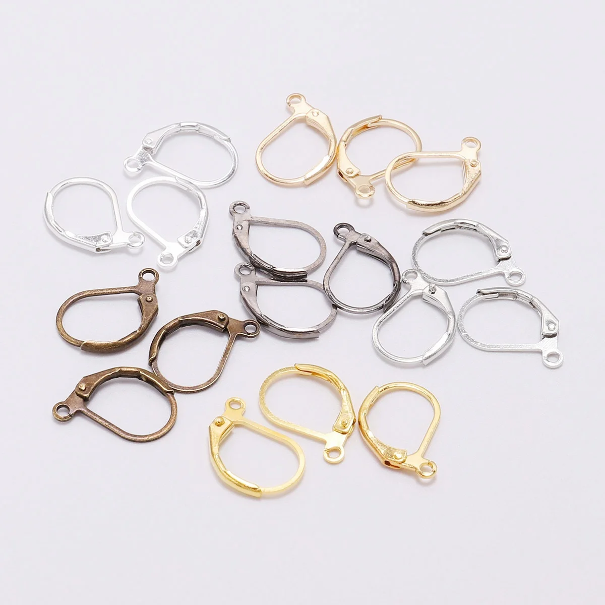 

20Pcs 15*10mm Crafts Findings Hooks Wire French Lever Earring Clasps Hooks Earrings Settings Base Hoops DIY