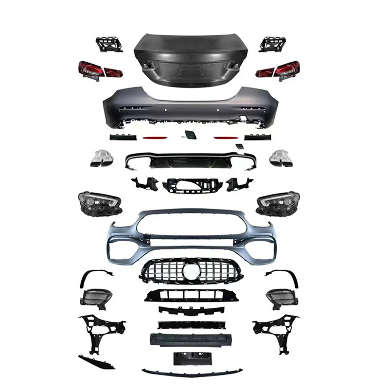 for E-Class 2016-2020 W213 Bumper Body Kit Bolt-On Black New Facelift Upgrade Universal Fitment