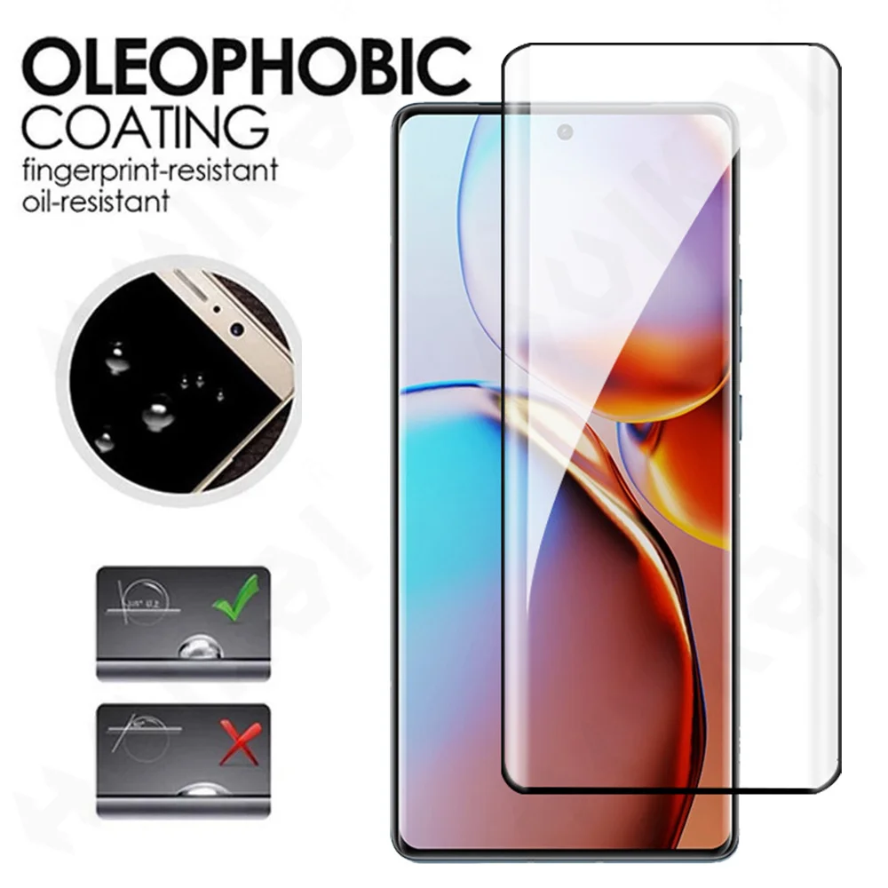 1-3 Pcs กระจกนิรภัยสําหรับ Motorola Moto EDGE 40 Pro G73 G53 G23 G13 E13 G Play 30 Ultra 2023 โค้งเต็มรูปแบบป้องกันหน้าจอ