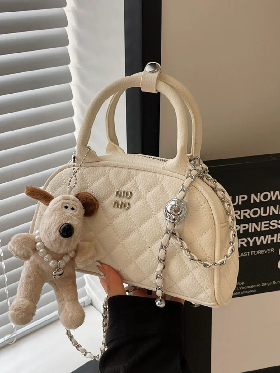 

2025 New Summer Shell Bag For Women Fashion Mini Chains Shoulder Crossbody Bag With Pendents Trendy Handbags and Purse Ladies