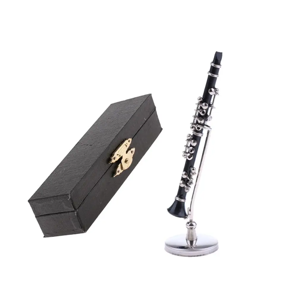 Mini Musical Instrument Model Collectible Black Clarinet Home Decor ABS Plastic for Tabletop Display