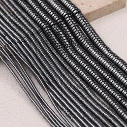 2~8mm Black Flat Round Coin Hematite Natural Stone Spacer Loose Beads For Jewelry Making Bracelets Necklace Diy Accessories 15''