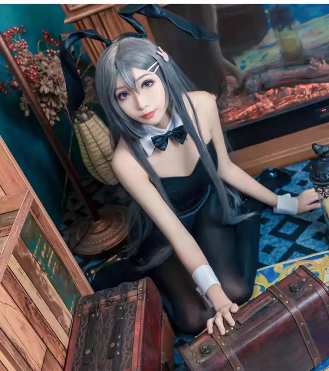 Sexy Bunny Girl Sakurajima Mai Cosplay Costume Jumpsuit Bunny Senpai Mai Sakurajima Cosplay Faux Leather Rabbit Bodysuit Women view 5