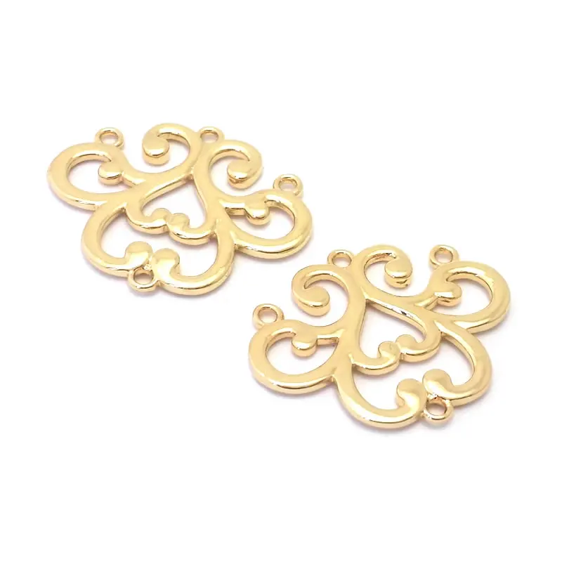 10PCS 18K Gold Color Flower Connect Charms Pendants High Quality Earrings Diy Jewelry Accessories Rosediy official-website
