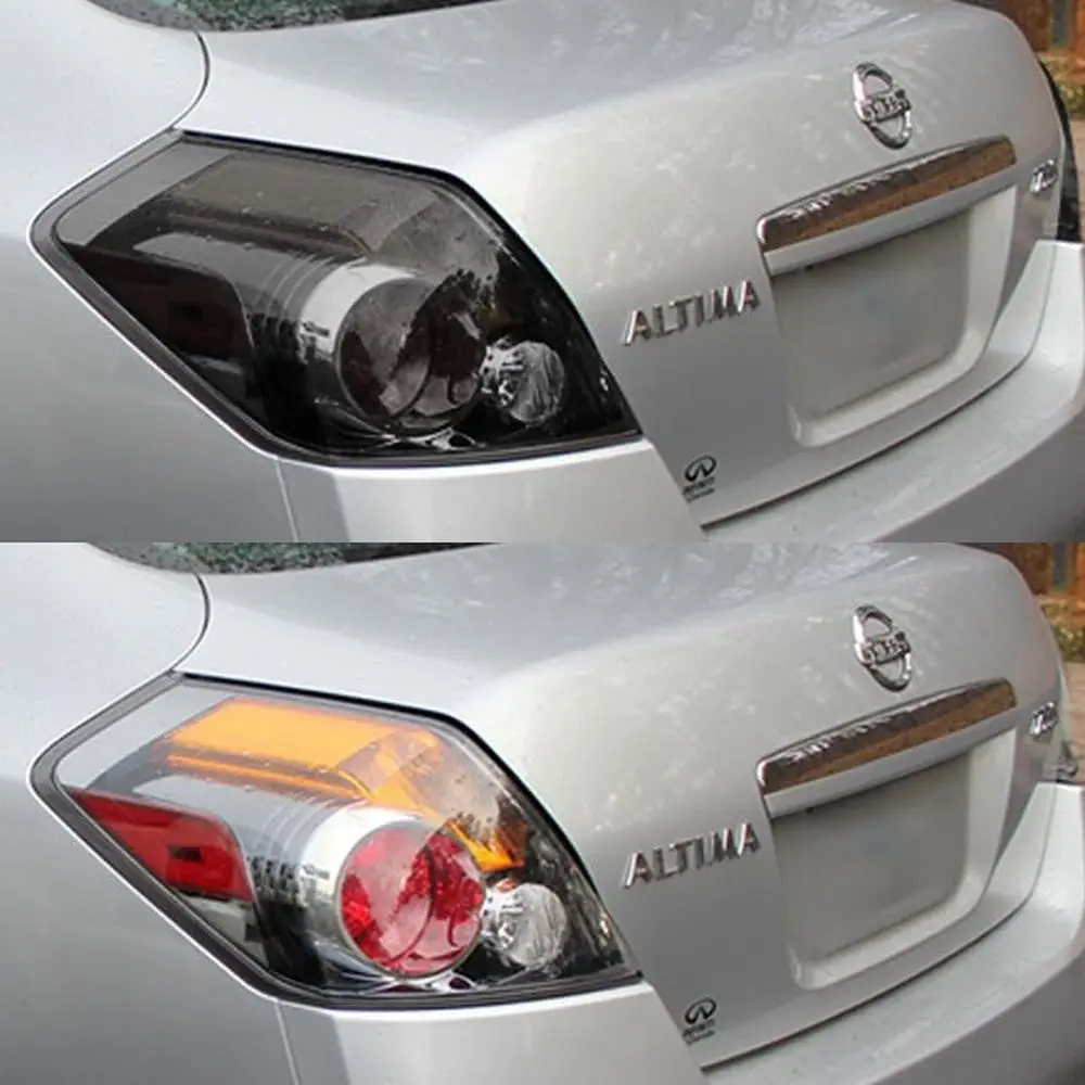Tail Light Tint Covers Compatible with Nissan Altima 2007-2012 (Sedan) - Matte Smoke