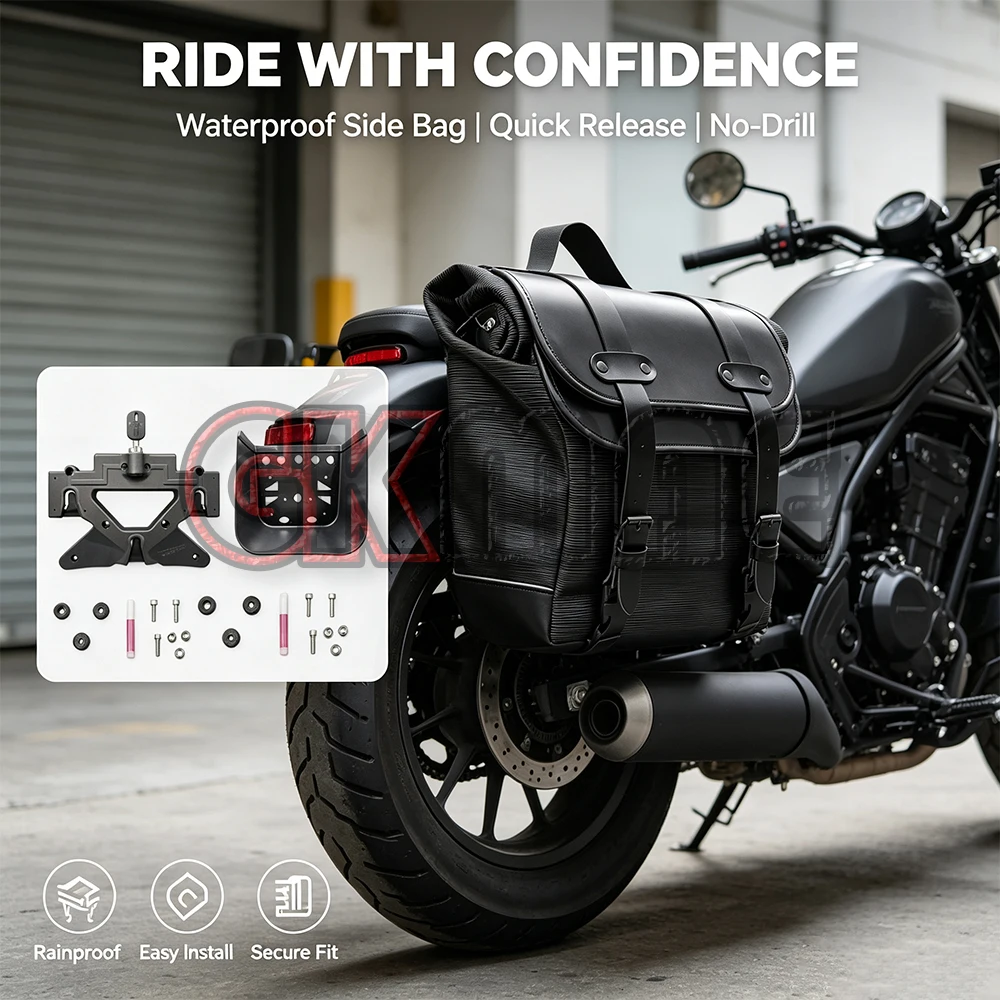 Fit For Zongshen YOMI 125 Motorcycle Modified Side Boxes Quick-release Waterproof Leather Panniers Helmet Bags Travel Bags