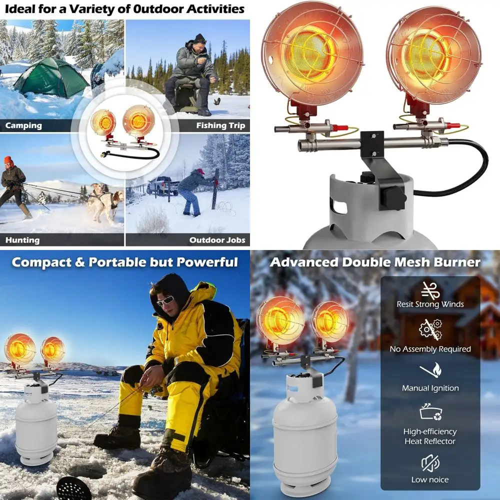 

Портативный уличный пропановый обогреватель мощностью 30 000 БТЕ с 3 режимами и предохранительным клапаном для кемпинга и рыбалки