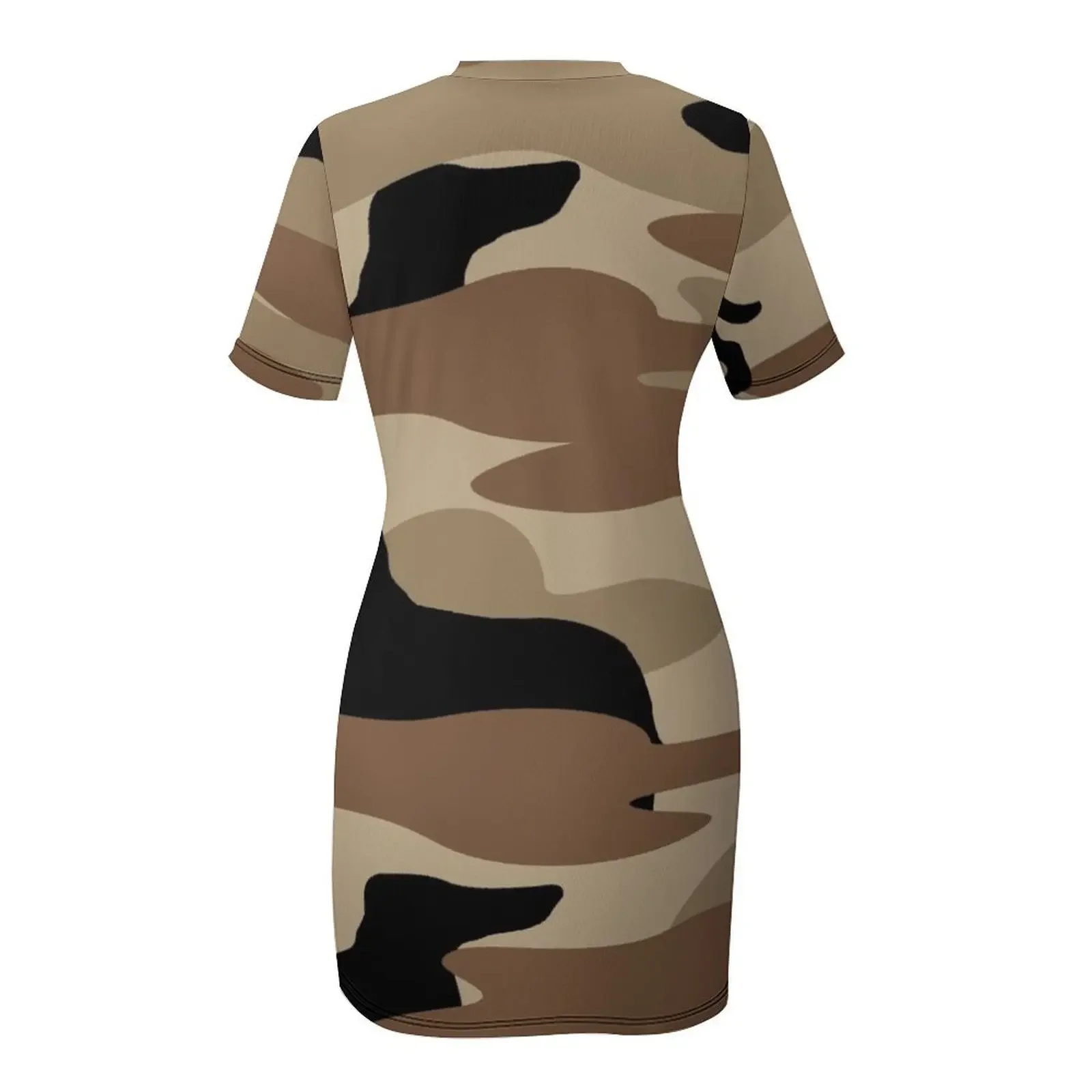 Deserto camo weiner dogg vestido de manga curta elegante conjuntos femininos vestidos de festa vestido de festa feminino elegante vestido de luxo