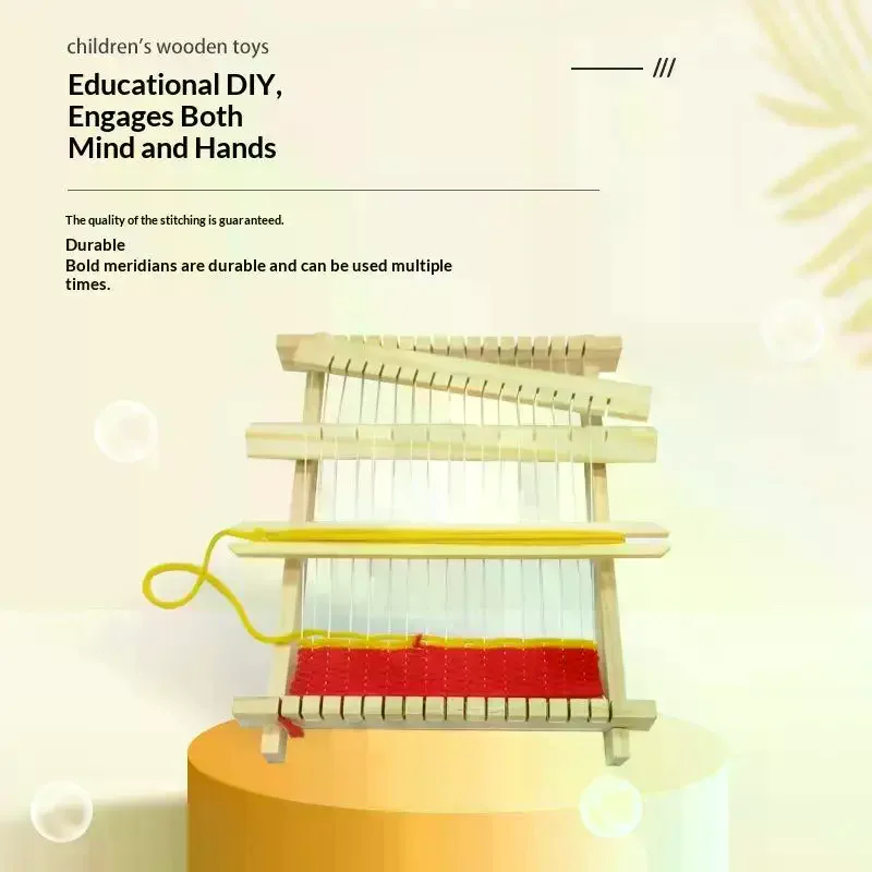 /HTF/DIY Weaving Loom Kit Hand Knitting Textile Model Educational Science Toy Assembly Craft Set Children Handmade Toys Wooden